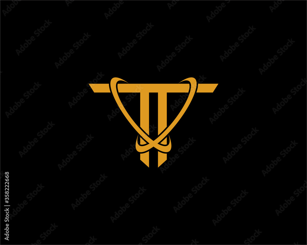 T letter initial with swoosh T letter initial with swoosh