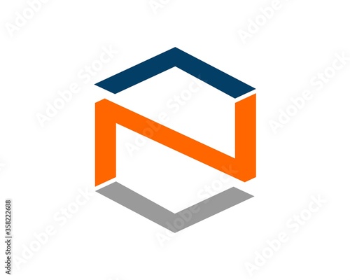 N Letter with Hexagon shape