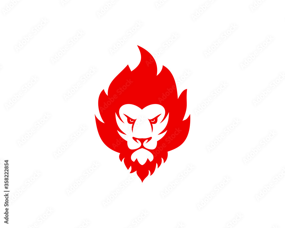 Lion face with red hair Lion face with red hair