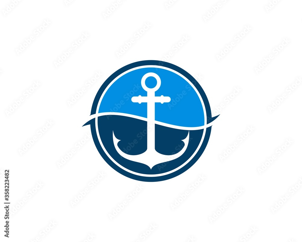 Anchor inside in the blue circle Anchor inside in the blue circle
