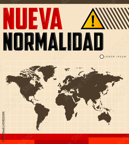 Nueva Normalidad, New Normal Spanish text, vector design.