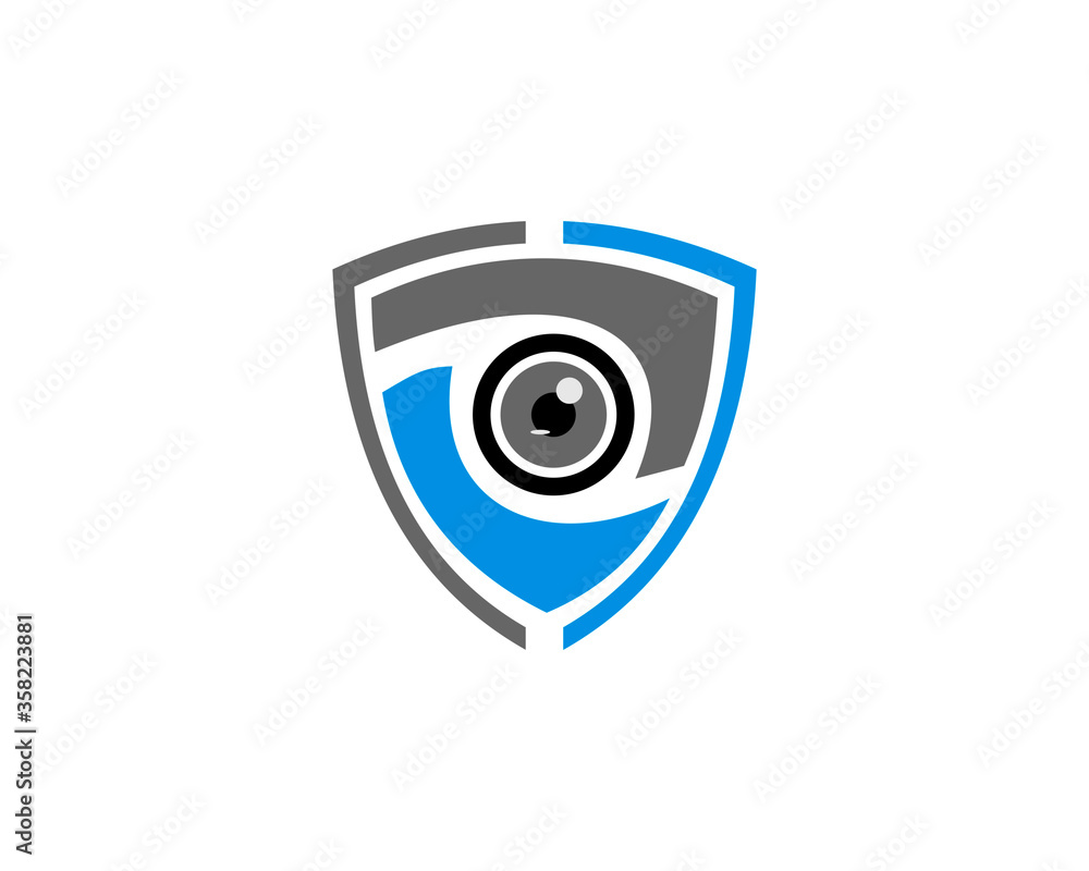 Safety shield with eye camera inside Safety shield with eye camera inside