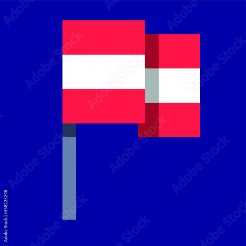 Austria Flag Waving Pixel Art 