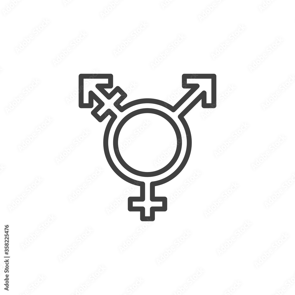 Transgender line icon. linear style sign for mobile concept and web design. Transgender sex outline vector icon. Symbol, logo illustration. Vector graphics Transgender line icon. linear style sign for mobile concept and web design. Transgender sex outline vector icon. Symbol, logo illustration. Vector graphics