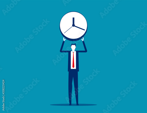 Business men holding watches indicate time savin