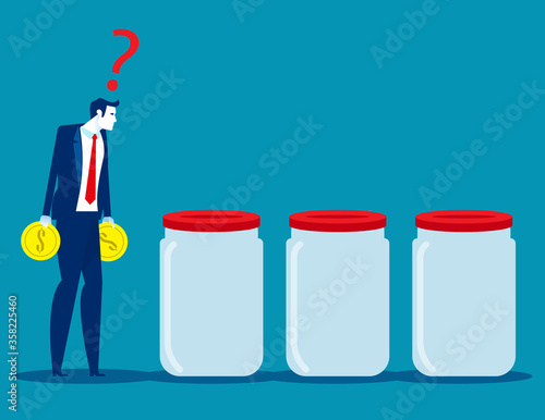 A man with options or choice for future investments