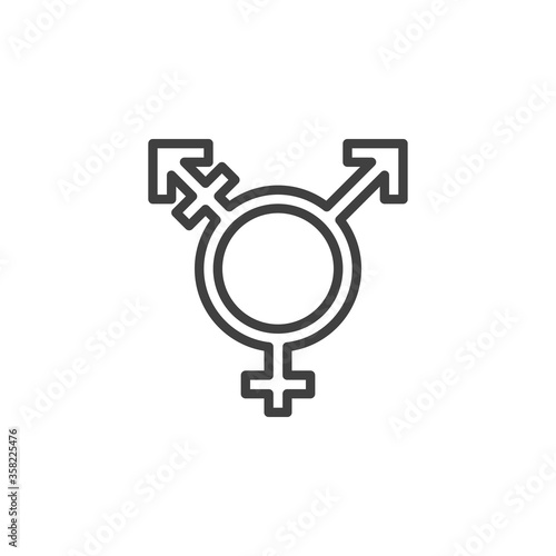 Transgender line icon. linear style sign for mobile concept and web design. Transgender sex outline vector icon. Symbol, logo illustration. Vector graphics
