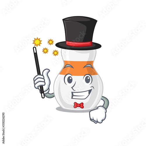 A smart Magician of body lotion caricature design style