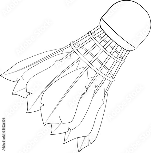 Vector badminton shuttlecock icon. Vector Flat illustration for web design, logo, icon, app, UI. Isolated on white.