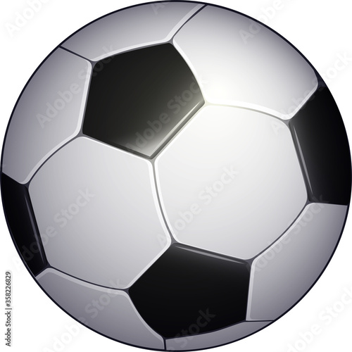 High Detailed Realistic Soccer ball on white background. Isolated vector illustration on transparent background.