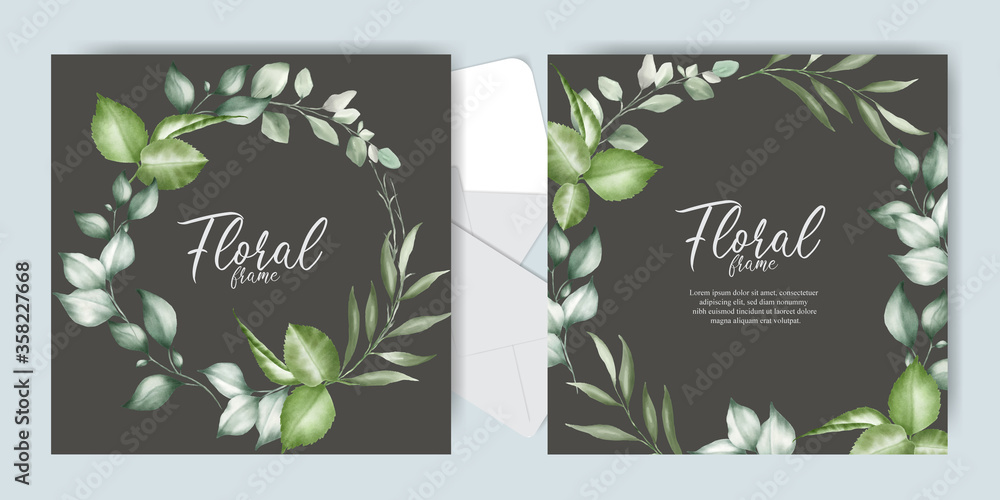 Beautiful Foliage Wedding invitation cards set