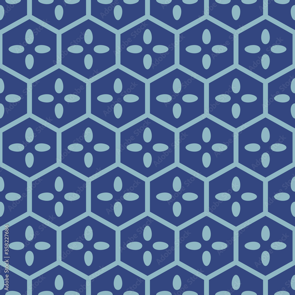 Japanese Hexagon Flower Vector Seamless Pattern Japanese Hexagon Flower Vector Seamless Pattern