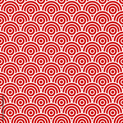 Seamless geometric abstract red and white pattern with targets