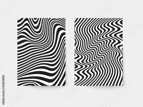 Template for booklet, flyer, brochure or poster in optical illusion style