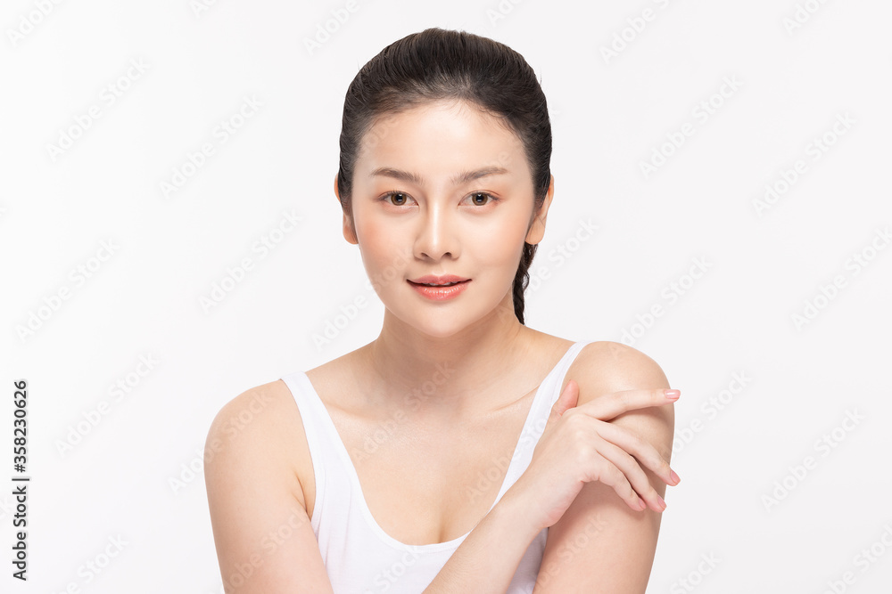 Beautiful Asian woman looking at camera smile with clean and fresh skin Happiness and cheerful with positive emotional,isolated on white background,Beauty Cosmetics and spa Facial treatment Concept Beautiful Asian woman looking at camera smile with clean and fresh skin Happiness and cheerful with positive emotional,isolated on white background,Beauty Cosmetics and spa Facial treatment Concept