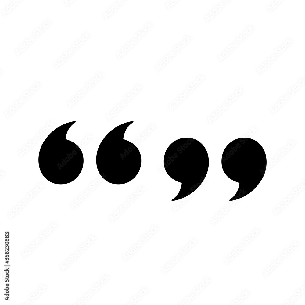 quote mark icon vector design template quote mark icon vector design template