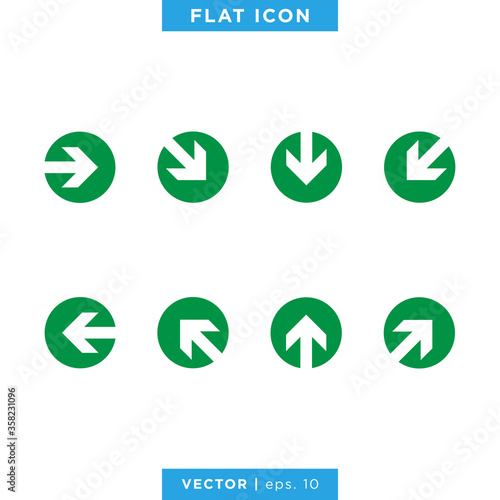 Set of Arrow Icon Vector Design Template.