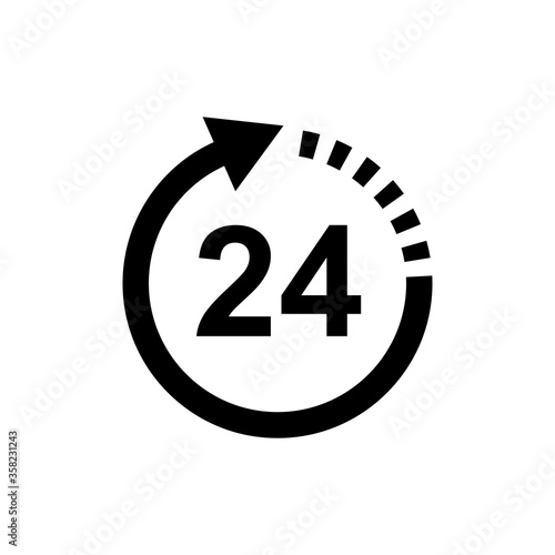 24 hour icon vector design template