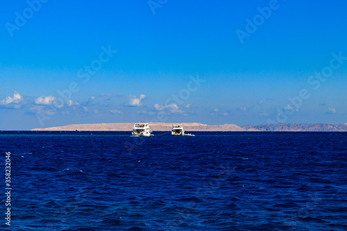 White yachts sailing in Red sea, Egypt
