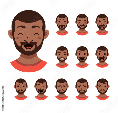 American African men facial expression