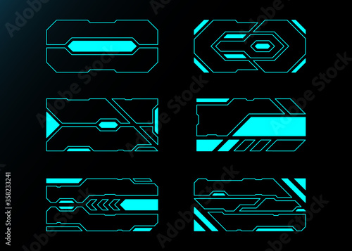 Frameset technology future interface hud control panel technology vector design.