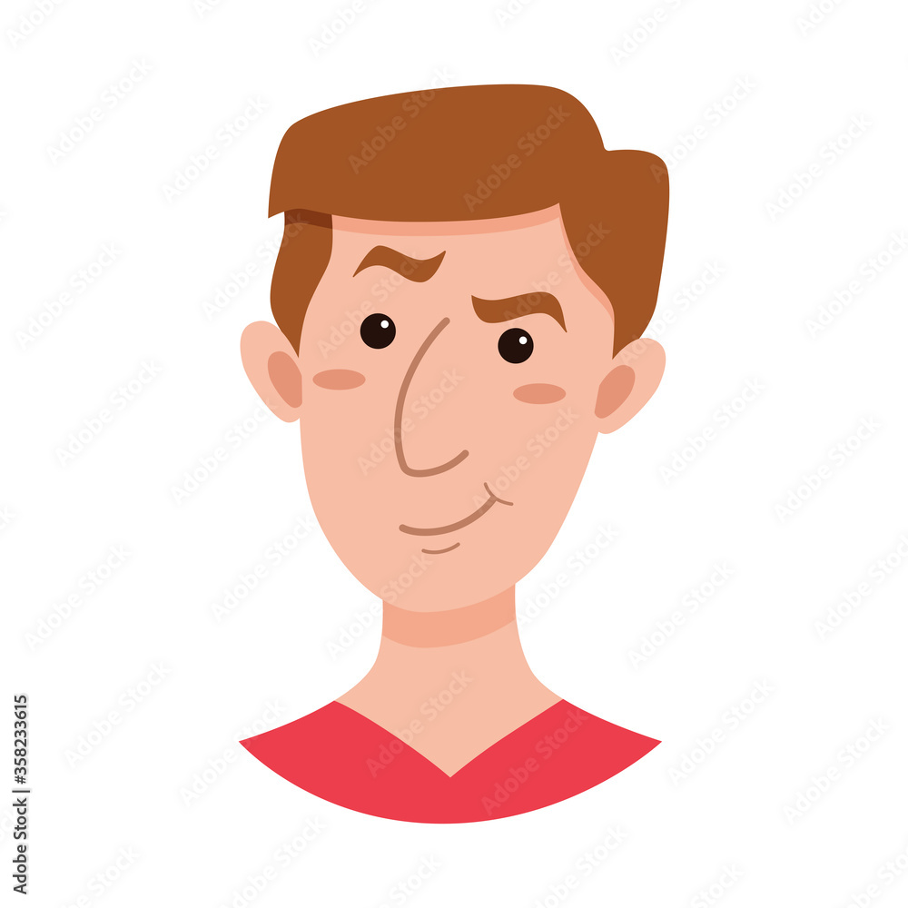 Male emoji cartoon character.