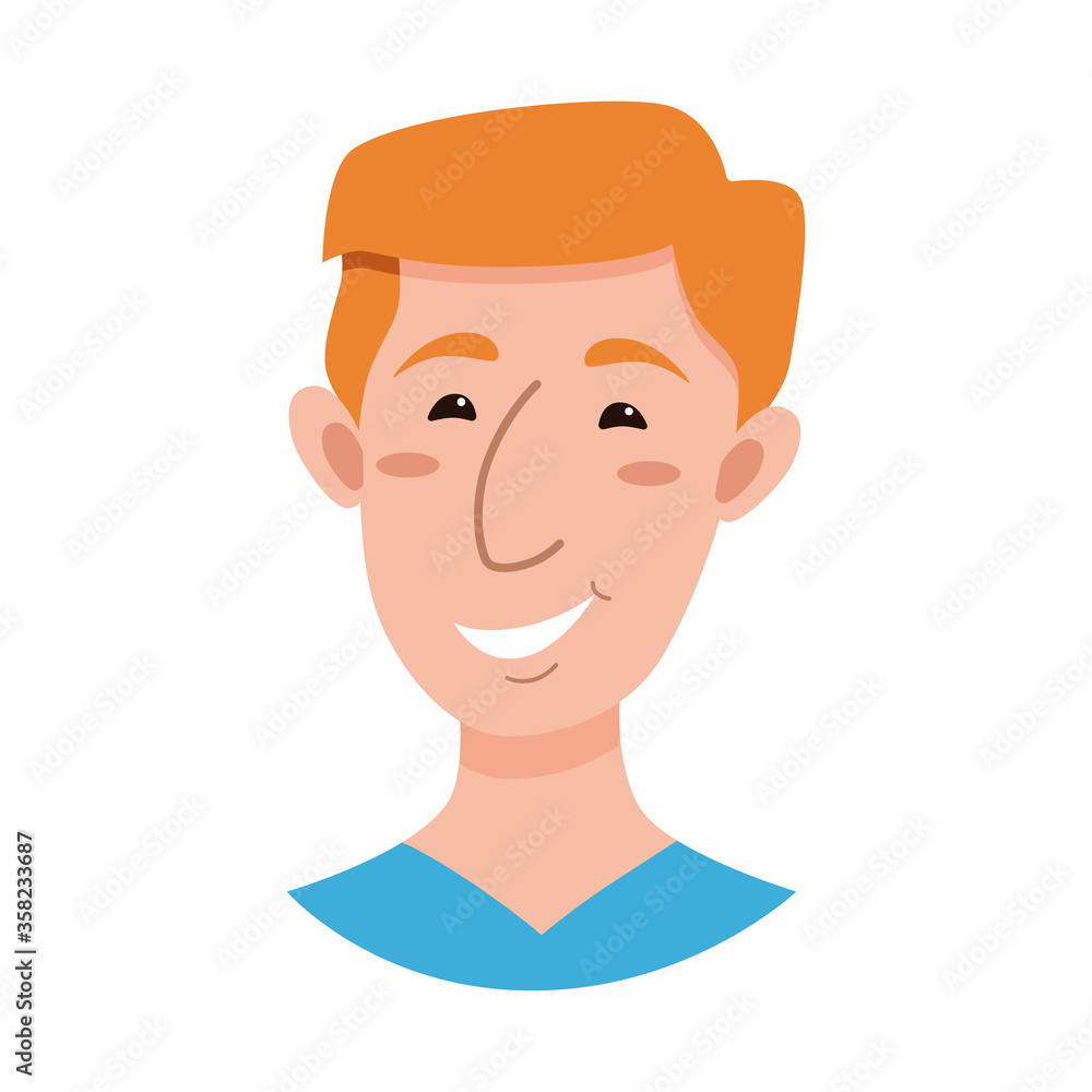 Male emoji cartoon character.