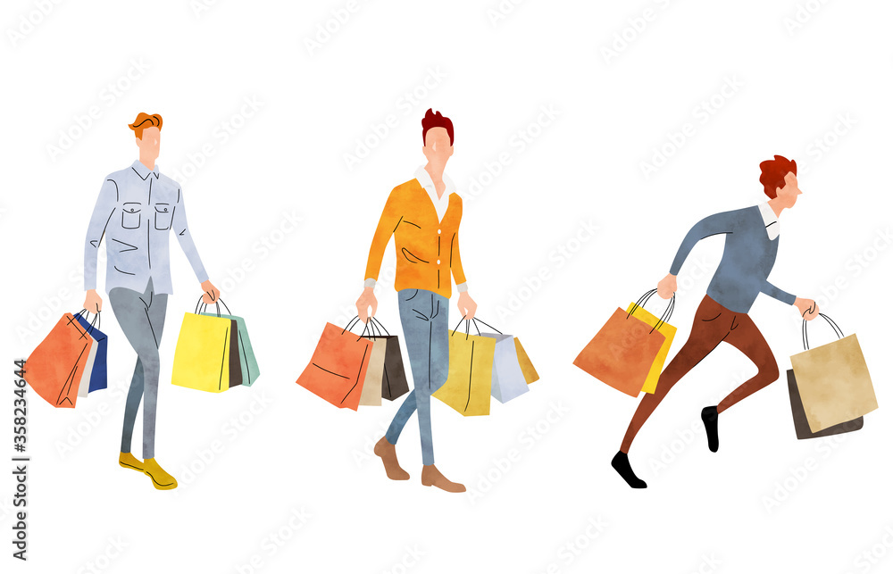 Stock illustration: shopping, men shopping
 
