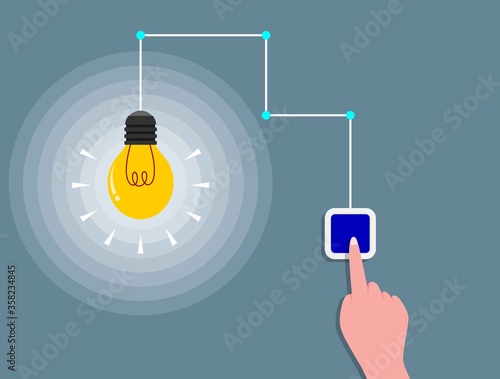 Light Bulbs Turned on and Turned Off on. vector illustration
