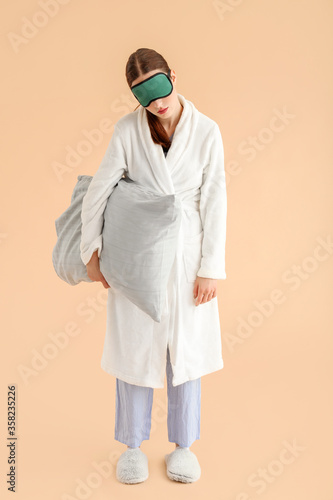 Female sleepwalker on color...