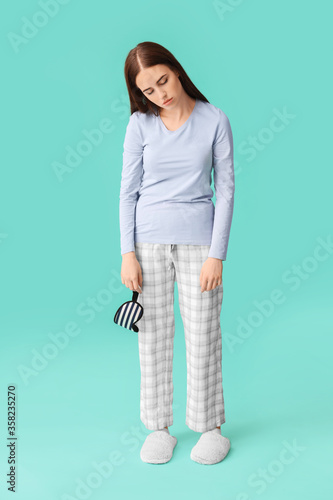Female sleepwalker on color...
