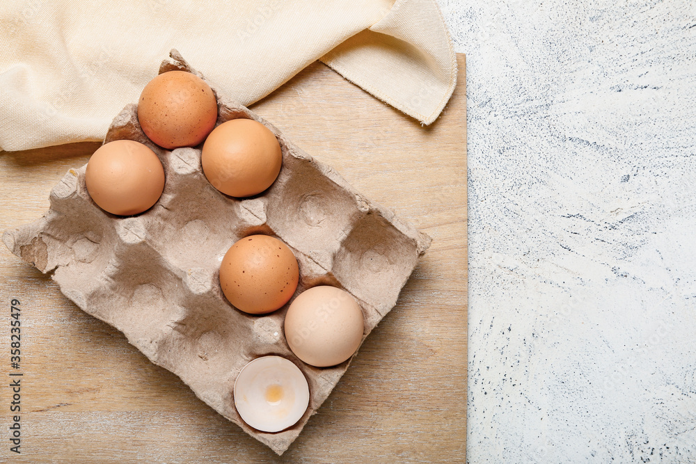 Fresh chicken eggs on table Fresh chicken eggs on table
