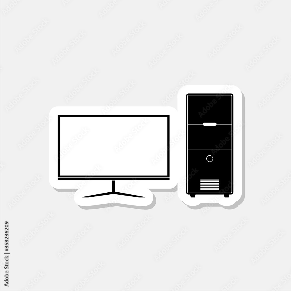 Computer sticker icon isolated on gray background Computer sticker icon isolated on gray background