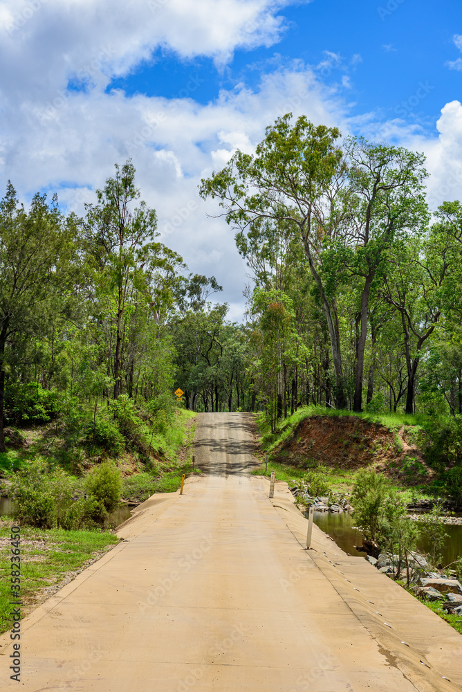 Concrete floodway on Tableland Road, Queensland