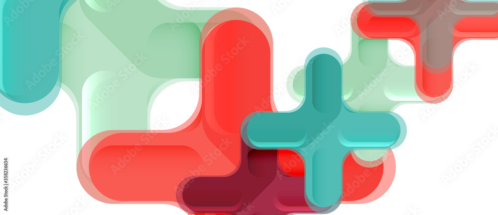 Glossy multicolored plastic style cross composition, x shape design, techno geometric modern abstract background. Trendy abstract layout template Glossy multicolored plastic style cross composition, x shape design, techno geometric modern abstract background. Trendy abstract layout template