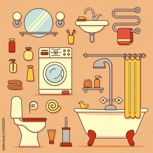 Bath equipment icons