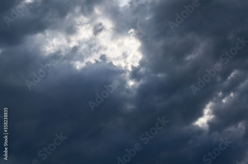 blue stormy sky in summer