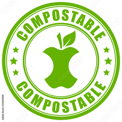 Compostable waste vector label