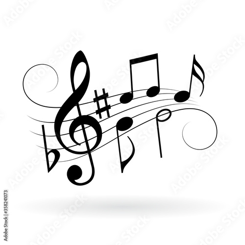 Music notes staff vector illustration