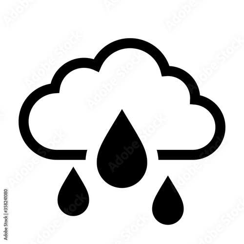 Cloud and rain weather vector icon