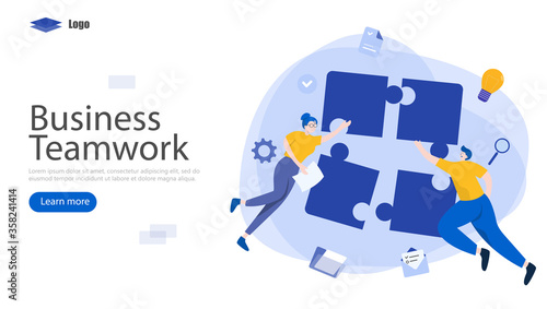 Business Teamwork Vector Illustration Concept , Suitable for web landing page, ui, mobile app, editorial design, flyer, banner, and other related occasion