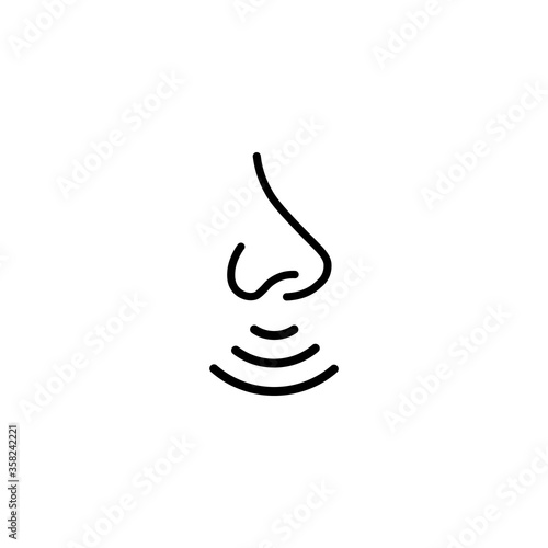 Nose icon line. Smell sense symbol. Vector on isolated white background. Eps 10.