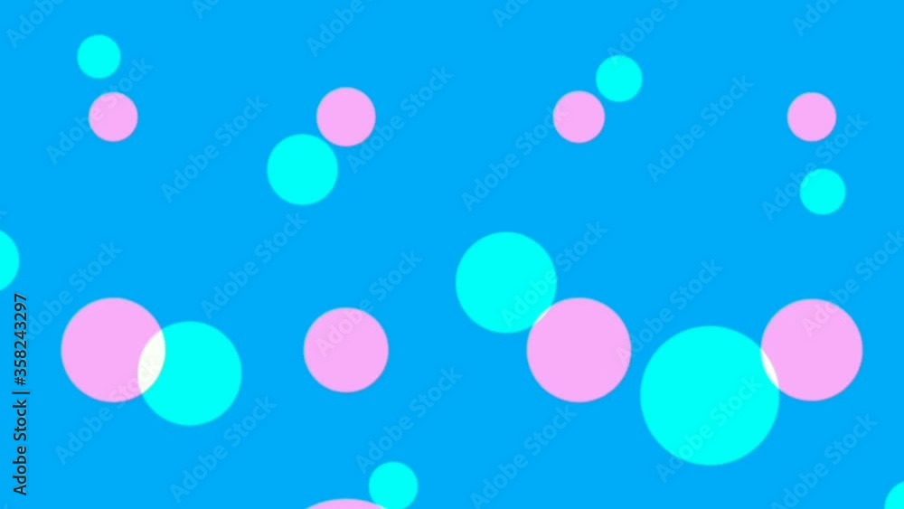 Motion graphics of blue, pink and white bubbles of various sizes, popping,fading and revolving, on blue background. Animation. VJ loops. Motion graphics of blue, pink and white bubbles of various sizes, popping,fading and revolving, on blue background. Animation. VJ loops.