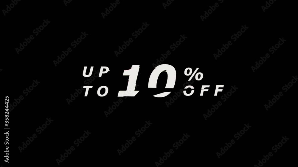 Sale promotion message with glitch effect animation for sale promotion advertising Sale promotion message with glitch effect animation for sale promotion advertising