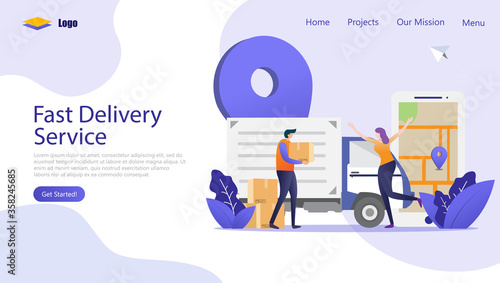 Online Delivery Service Vector Illustration Concept , Suitable for web landing page, ui, mobile app, editorial design, flyer, banner, and other related occasion