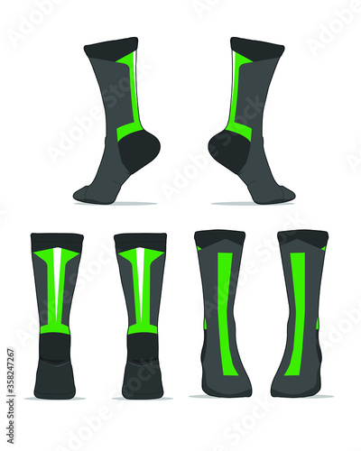 Socks template vector set isolated