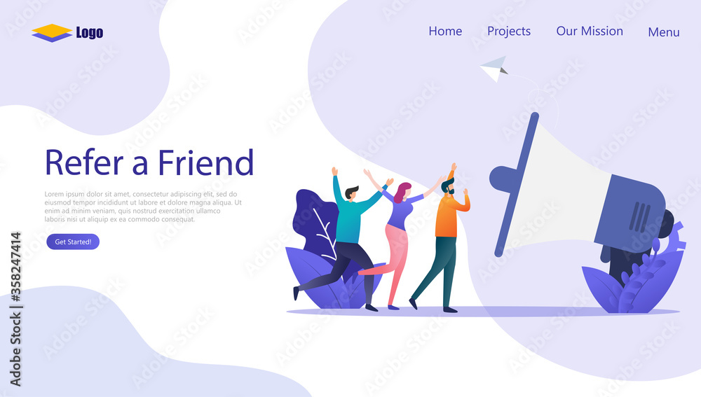 Refer a Friend Vector Illustration Concept, Suitable for web landing page, ui, mobile app, editorial design, flyer, banner, and other related occasion Refer a Friend Vector Illustration Concept, Suitable for web landing page, ui, mobile app, editorial design, flyer, banner, and other related occasion