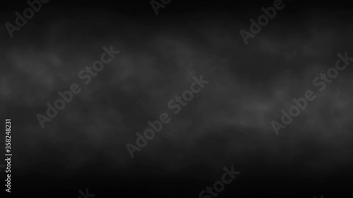 Gray black smoke dark horror background. Halloween Spooky night with animation seamless loop with glitch and noise effects.