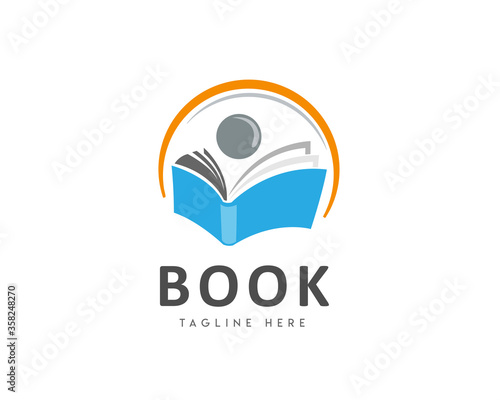 education logo abstract human read book icon symbol logo design illustration
