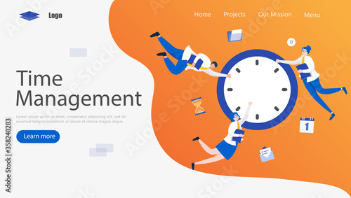 Time Management Vector Illustration Concept, Suitable for web landing page, ui, mobile app, editorial design, flyer, banner, and other related occasion